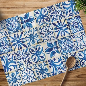 Placemats Set of 2, 4, 6| Mediterranean Pattern Placemats | Table Mats | Placemats and Coasters Set| Housewarming Gift | Dining Decor