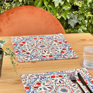 Moroccan Design Placemats Placemat Set of 2, 4, 6 Coaster and Placemat Set Table Mats Housewarming Gift New Home Gift E