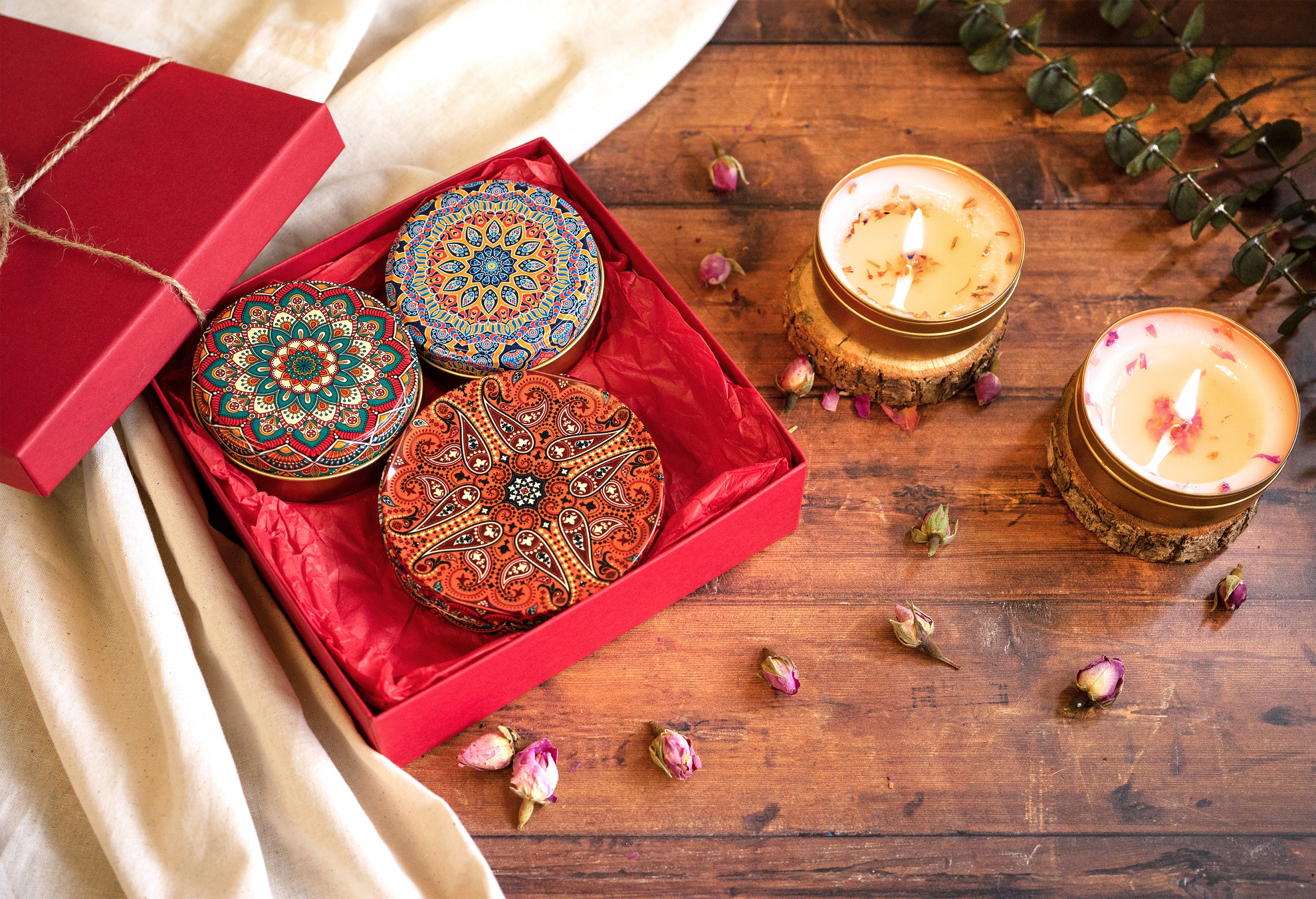 Set Di 9 Candele Profumate Natalizie In Cera Di Soia - Aromaterapia, Regalo Per Natale, Compleanno, Casa