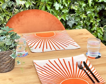 Boho Placemats| Placemats Set of 2, 4, 6 |Table Mats |Placemats and Coaster Set | Housewarming Gift |Autumn Decor
