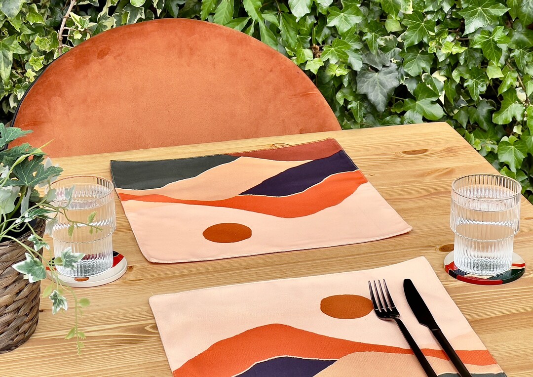 Boho Placemats Placemat Set of 2, 4, 6 table Mats placemat and Coaster