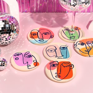 Sous-bocks Dessous de verre bohème Lot de 6 sous-verres Sous-bocks artistiques Cadeau unique Décoration d'intérieur Cadeaux pour elle Cadeau de pendaison de crémaillère Meilleur cadeau image 8