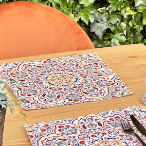 Moroccan Design Placemats Placemat Set of 2, 4, 6 Coaster and Placemat Set Table Mats Housewarming Gift New Home Gift C
