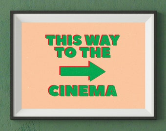 This Way To The Cinema Printable Wall Art - Fun Home Decor - Maximalist Gallery Wall Print - Instant Download