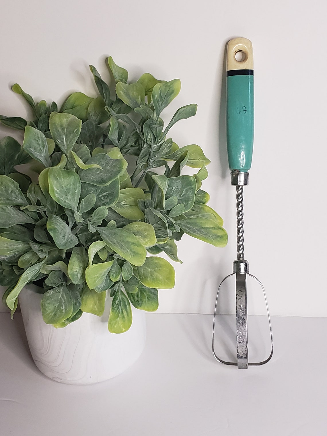 Vintage Single Beater Mixer Batir Mango verde azulado Empuje | Etsy