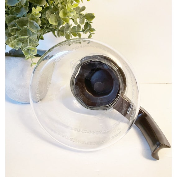 Vintage Corning Glass Gold Band 4 Cup Coffee Carafe w/ Metal Trivet Coffee Makers Coffee & Tea