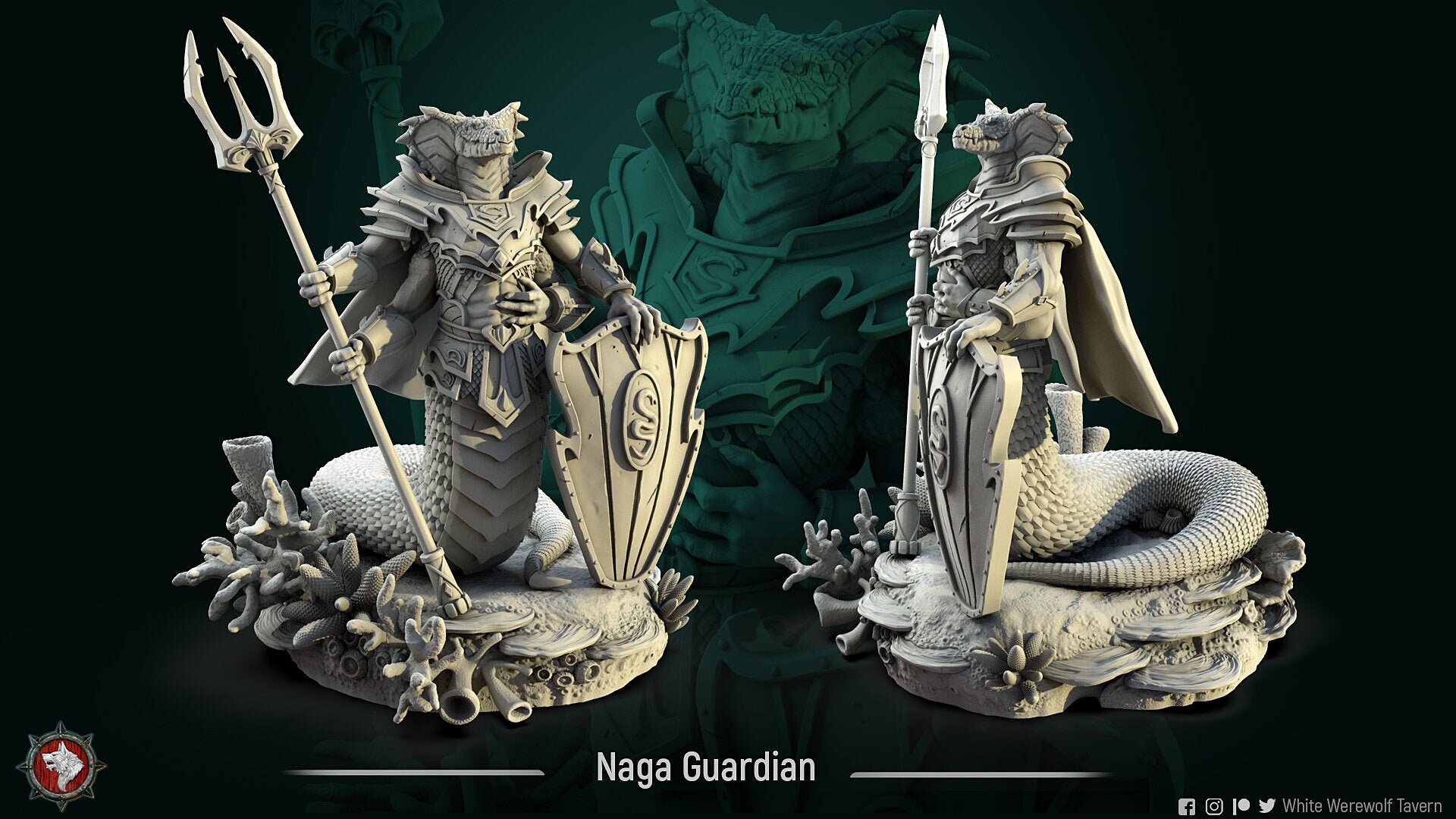 Naga Guardian Miniature Monster Tabletop Figurine Display | Etsy