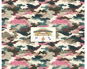Old School Camo Seamless Pattern: Duck Hunting Design (Digital Download)