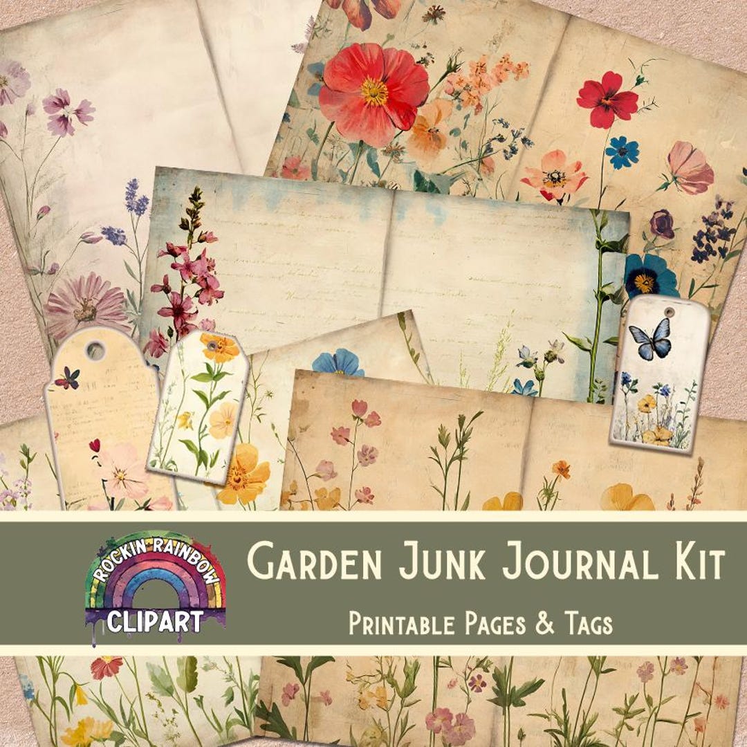 Garden Meadow Junk Journal Printable Kit Magical Nature Botanical ...