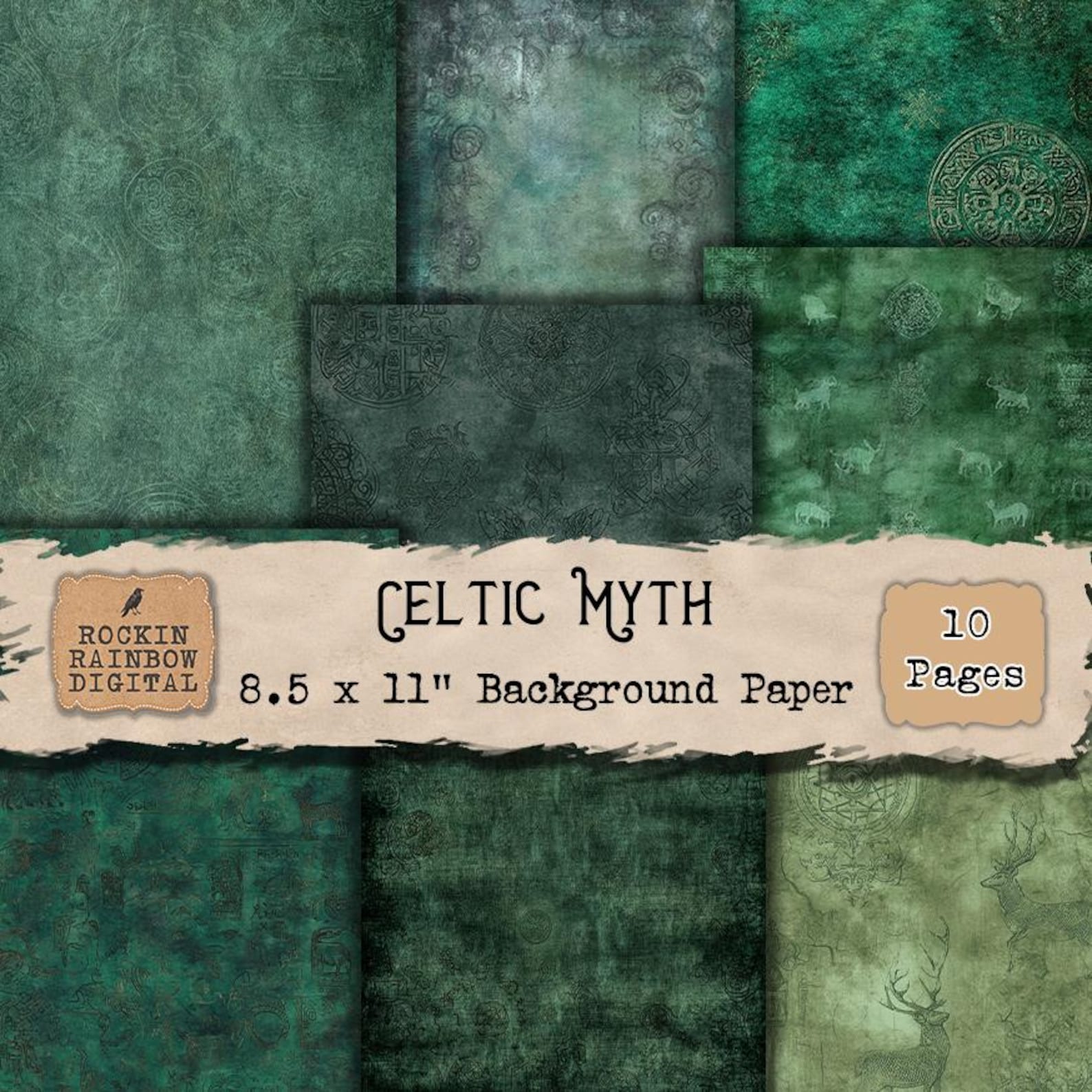 Celtic Myth Junk Journal Pages, Dark Academia Irish Folklore, Mystic ...