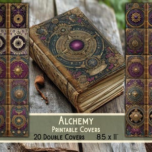 Alchemy Book Covers Junk Journal, Topper, Cover, Decorative, Antique Victorian, Printable, Digital Download Digital Scrapbooking Witchy