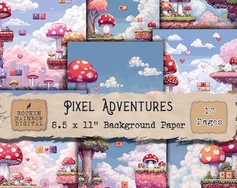Retro Game Junk Journal Pages Printable, Video Game Journal Paper, Cute Gamer Scrapbook Pages