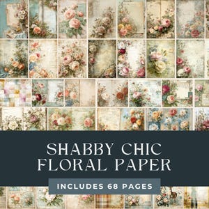 Shabby Chic Junk Journal Pages | Scrapbook Paper | Floral Junk Journal | Digital Download | Digital Paper | Flowers | Vintage