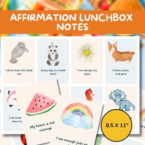 32 Printable Lunch Box Notes for Kids, Encouragement Notes, Cute Lunch Notes, Digital Download for School Lunch, Affirmation Cards for kids