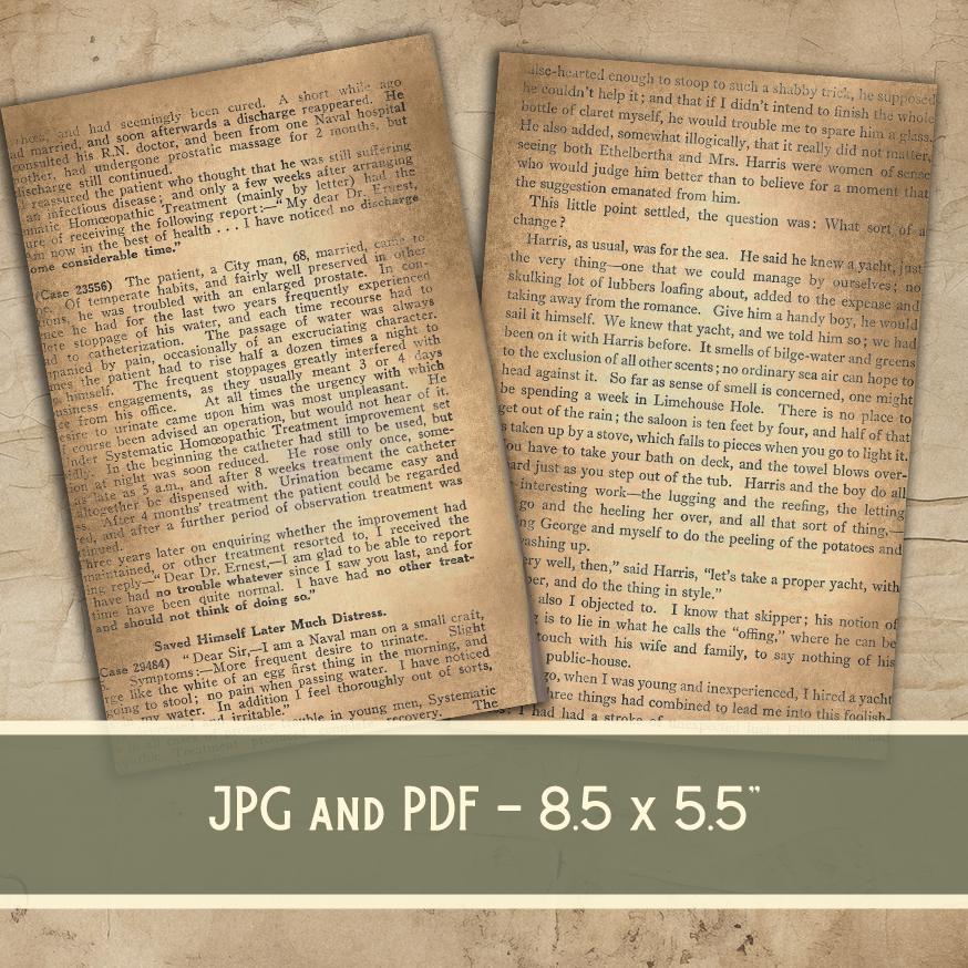 Vintage Ephemera Paper Set: Real Book Pages for Junk Journals ...