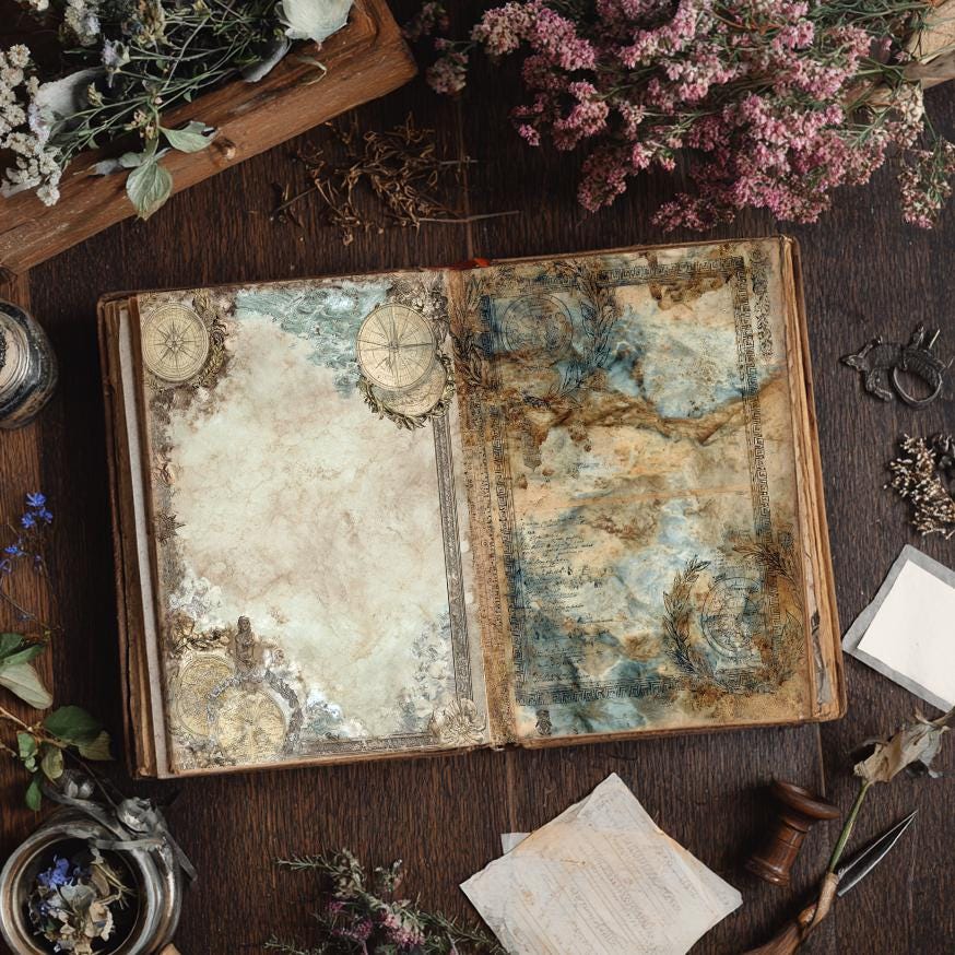 Paper Mythic Greek Mythology Journal Pages Printable, Ancient Epic Junk Journal ...