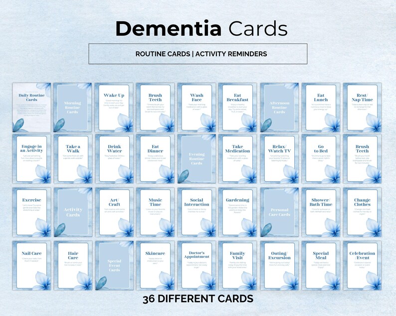 Dementia Daily Routine Cards: Visual Aid for Memory Loss (PDF) - Etsy