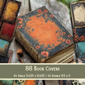 Dark Academia Book Covers Junk Journal, Topper, Cover, Decorative, Antique Victorian, Printable, Digital Download Digital Scrapbooking