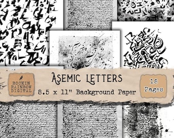 Asemic Abstract Filler Pages | Handwriting Paper White Background | Junk Journal Supplies