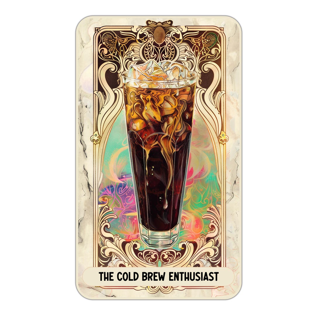 Gallery Detail: Tarot Card Coffee Clipart Cold Brew Enthusiast Png Digital Print