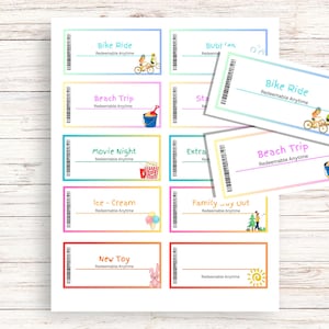 キッズリワードクーポン 春 印刷可能 DIY ホリデー 誕生日 ポジティブな行動へのリワード 楽しいバウチャー クリエイティブ、デジタルダウンロード