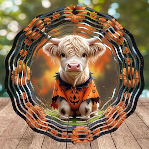 Molinillo de viento de vaca de las Tierras Altas para Halloween, decoración de jardín de temporada, divertido molinillo para exteriores, regalo para los amantes de las vacas