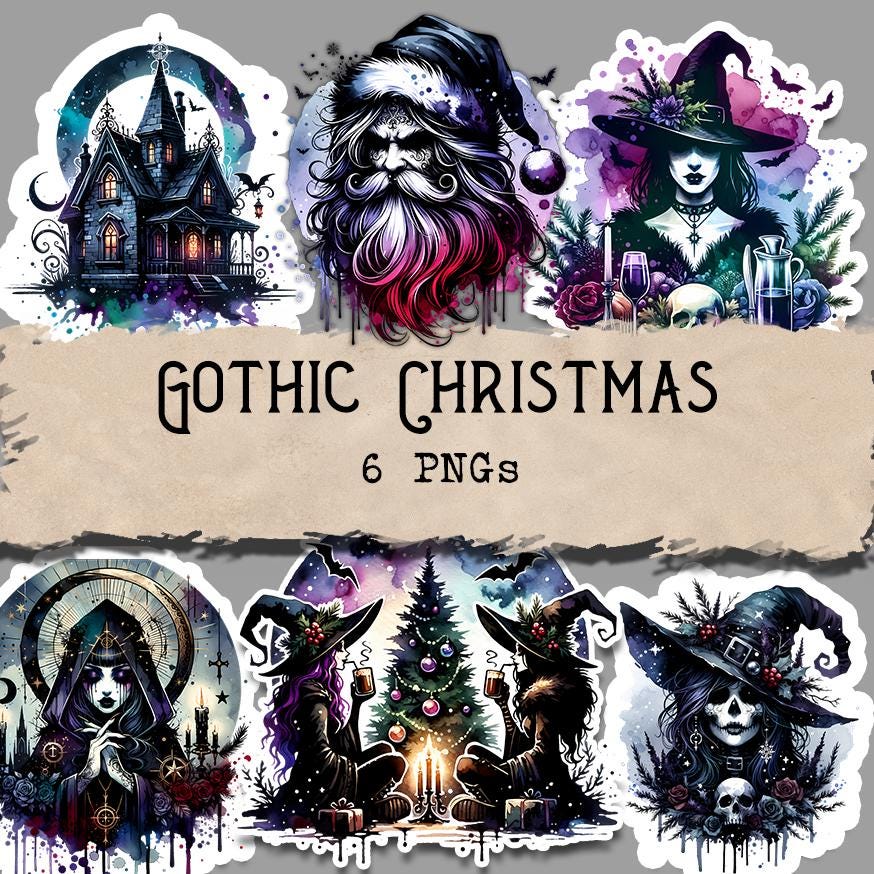 Christmas card gothic witch - Etsy 日本