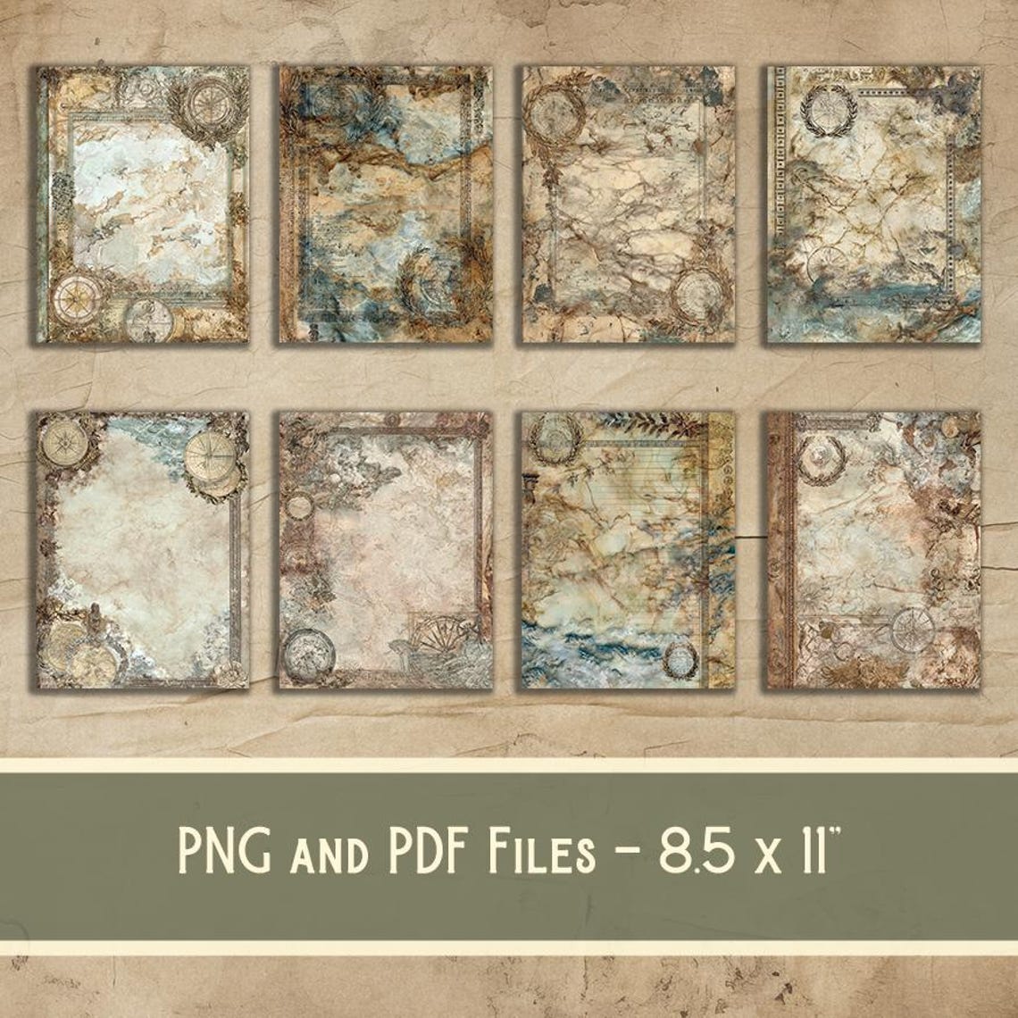 Paper Mythic Greek Mythology Journal Pages Printable, Ancient Epic Junk Journal ...