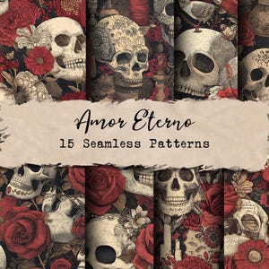 Gothic Halloween to Dia de los Muertos Junk Journal Paper | Dark Academia Pages & Ephemera | Vintage Printable Bundle