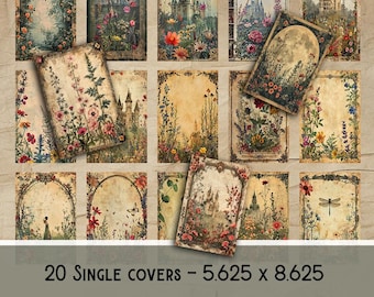Junk-Journal-Umschläge, Vintage-Buchumschläge, druckbarer digitaler Download, Bastelbedarf, Antik-Set