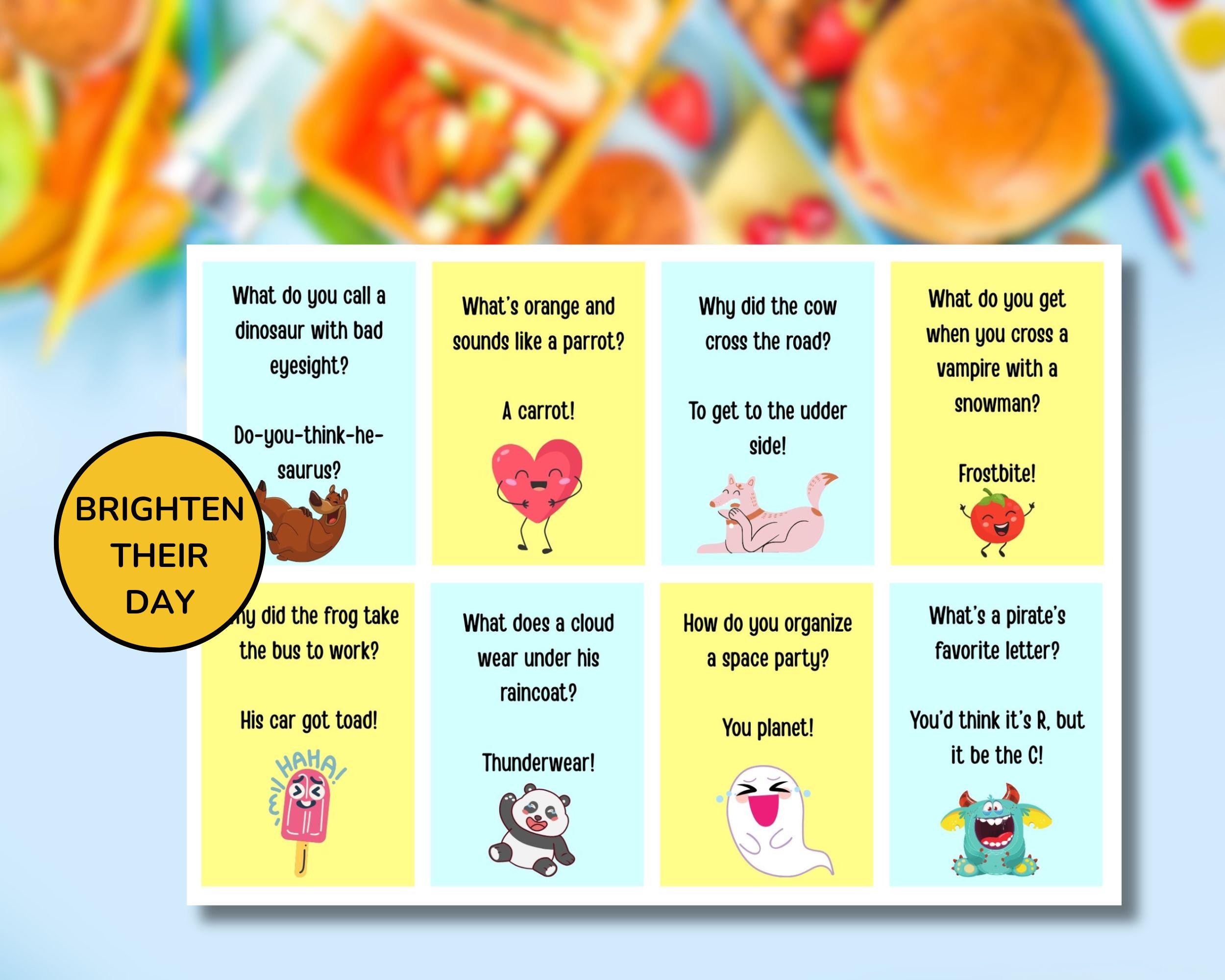 32 Lunchbox Jokes for Kids: Printable Lunch Box Notes (PDF Download) - Etsy