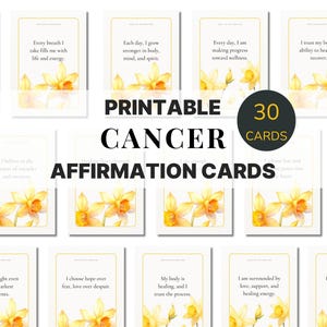 Cancer Affirmation Cards | Printable Affirmation Card Deck, Positive Affirmation Cards, Vision Board Printable, Digital Download