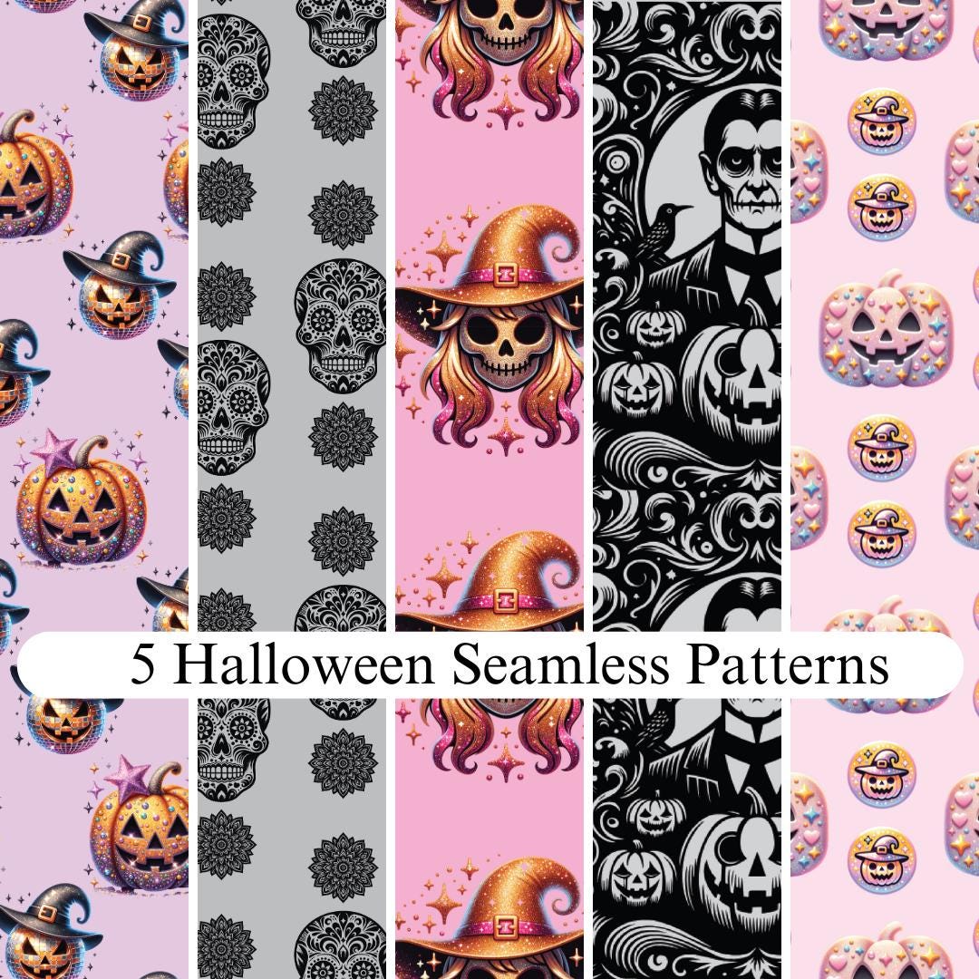 Halloween Printable Paper Seamless Junk Journal Digital Download ...