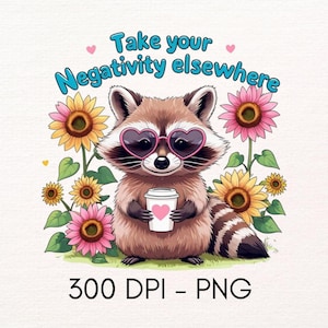 面白いアライグマPNG、かわいいアライグマのデザイン、デジタルダウンロード、面白い名言、Tシャツ用昇華アート