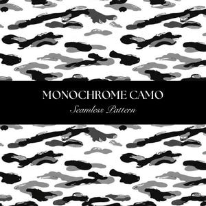 Monochrome Old School Camo Seamless Pattern PNG, Duck Hunting Camouflage Design, Digital Download for Outdoor Projects