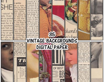 Vintage 60s Magazine Paper: Junk Journal Ephemera (PNG Digital Download)