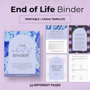 End of Life Organizing Information | Final Wishes Planner, Estate Planning Binder, Emergency Info Organizer, Digital Download