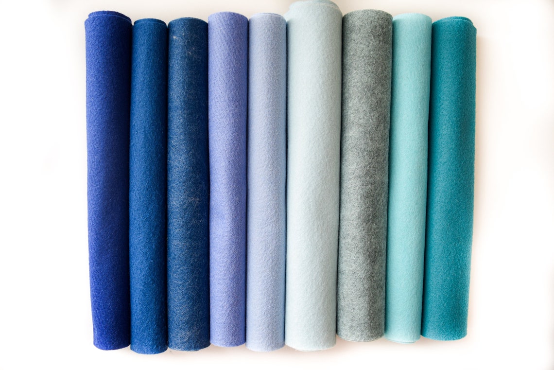 Wool Felt Swatch Chart, Wool Blend Felt 9x12 or 12x18 Sheets, Wool Felt