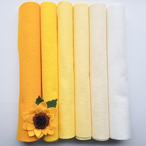 Wollmischung Filz 9x12 , 12x18 oder 6x9 , gelbe Filztöne für das Handwerk