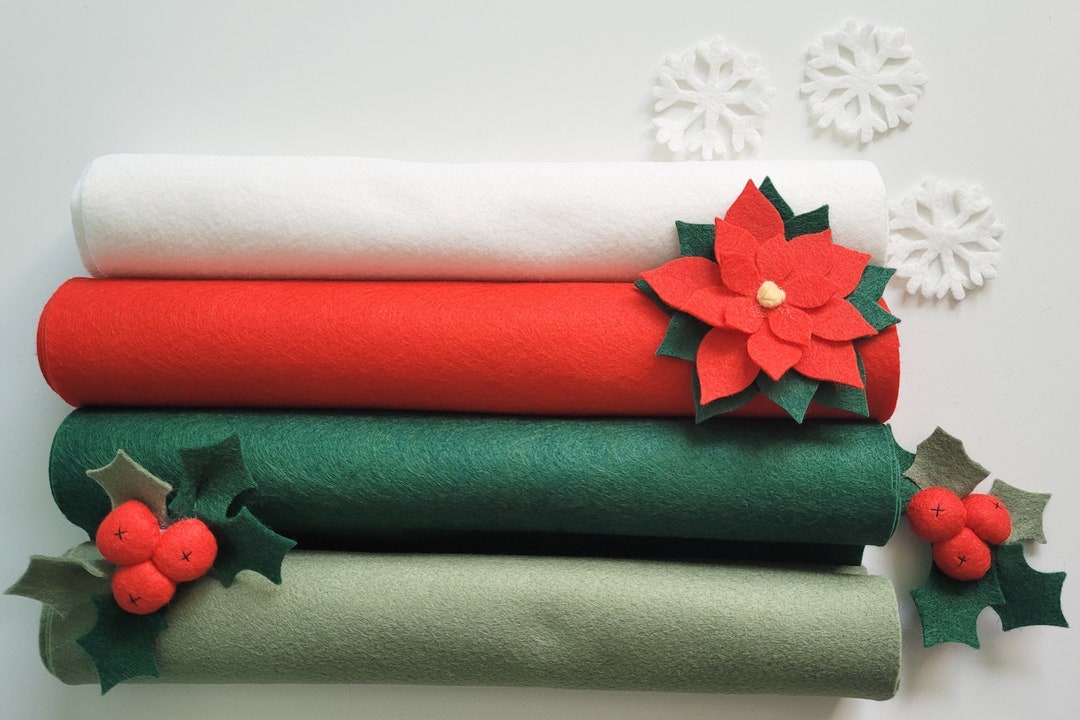 Wool Blend Felt 9x12 12x18 Or 6x9 Sheets Christmas Etsy