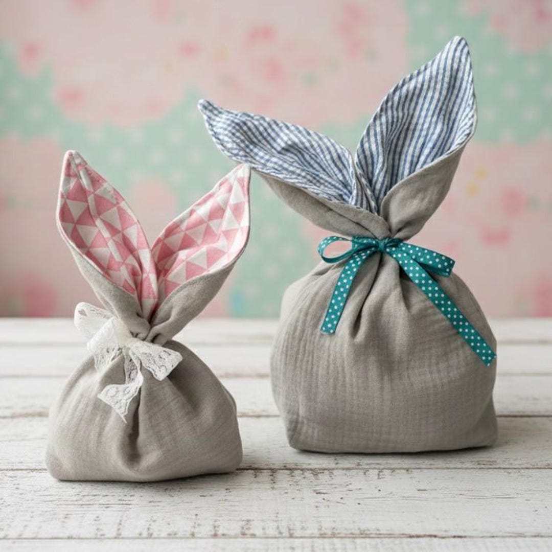 Easter Bunny Treat Bag Sewing Pattern PDF | DIY Fabric Easter Basket ...