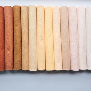 Brown Wool blend felt 9x12, 12x18 or 6x9" sheets, Brown and beige shades of felt for crafts