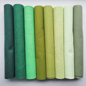 Grüne Wollmischung Filz 9x12, 12x18 oder 6x9 "Blätter, Grüne Filztöne für das Handwerk