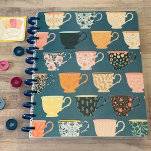 Cup of Tea Happy Planner | Planner Cover for Discbound | Available in Mini, Classic and Big Happy Planner Cover | Planner Supplies