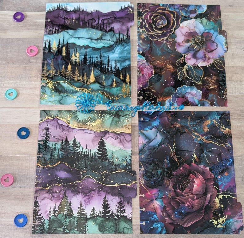 Alcohol Ink LAMINATED Planner Divider Set | Happy Planner Classic ...