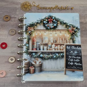 Cafe Christmas Happy Planner | Classic Big Planner Cover | Erin Condren |TUL Set | Planner Supplies | Book planner Cover | Hot chocolate