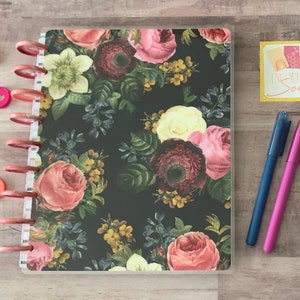 Midnight Bloom Happy Planner | Planner Cover for Discbound | Available in Mini, Classic and Big Happy Planner Cover | Planner Supplies