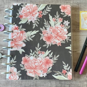Floral Happy Planner Cover: Handmade Discbound Planner Supplies