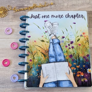 Handmade &#39;Just One More Chapter&#39; Planner Cover: Discbound, Laminated