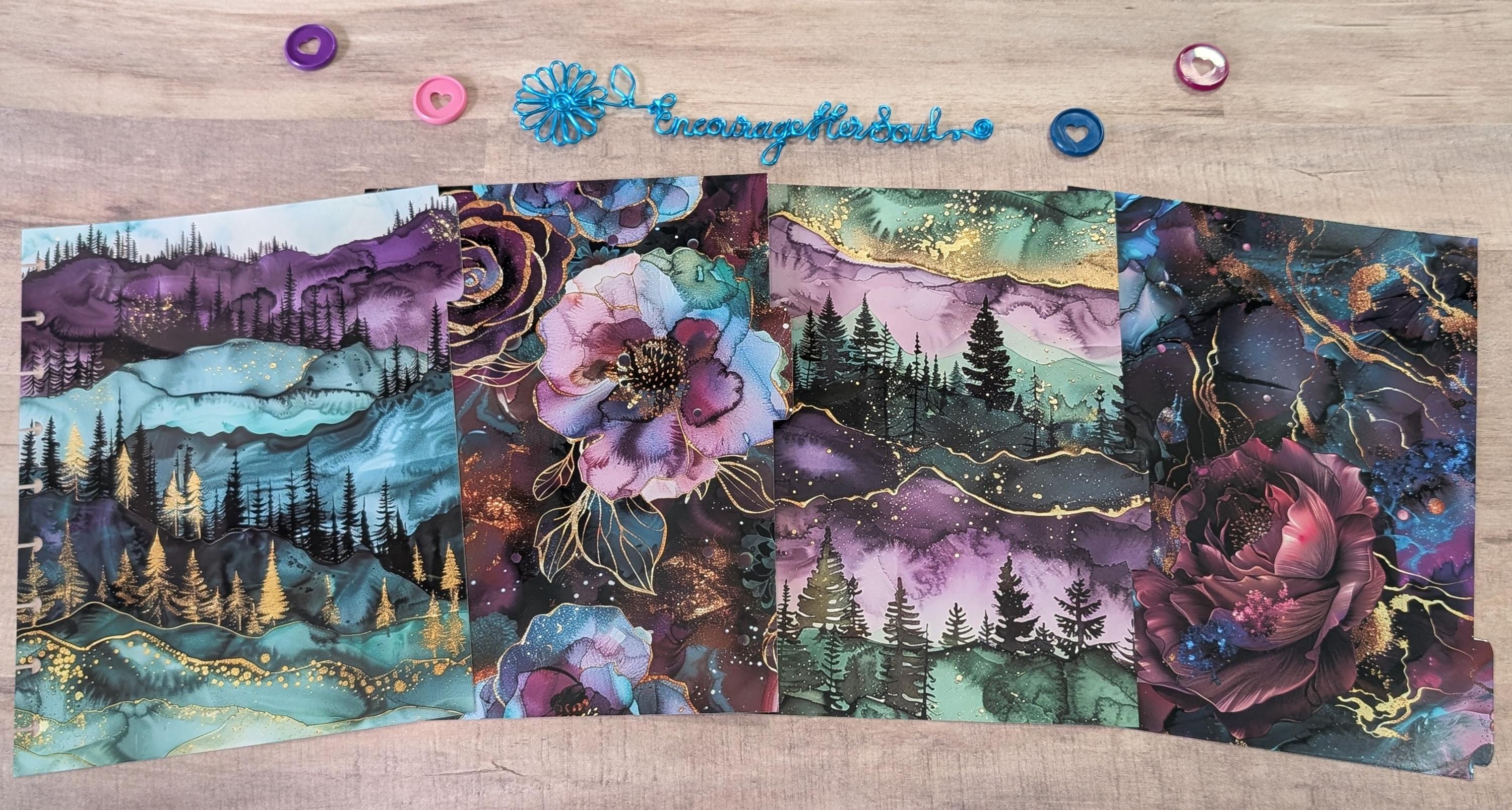 Alcohol Ink LAMINATED Planner Divider Set | Happy Planner Classic ...